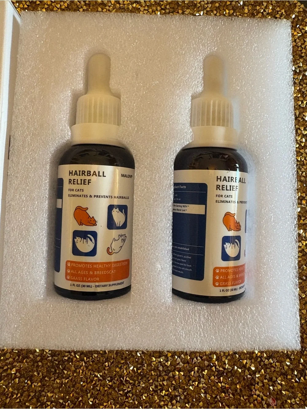 Malovp NWT Hairball Treatment Relief , Remedy for Cats - 2 packs, 60 ml